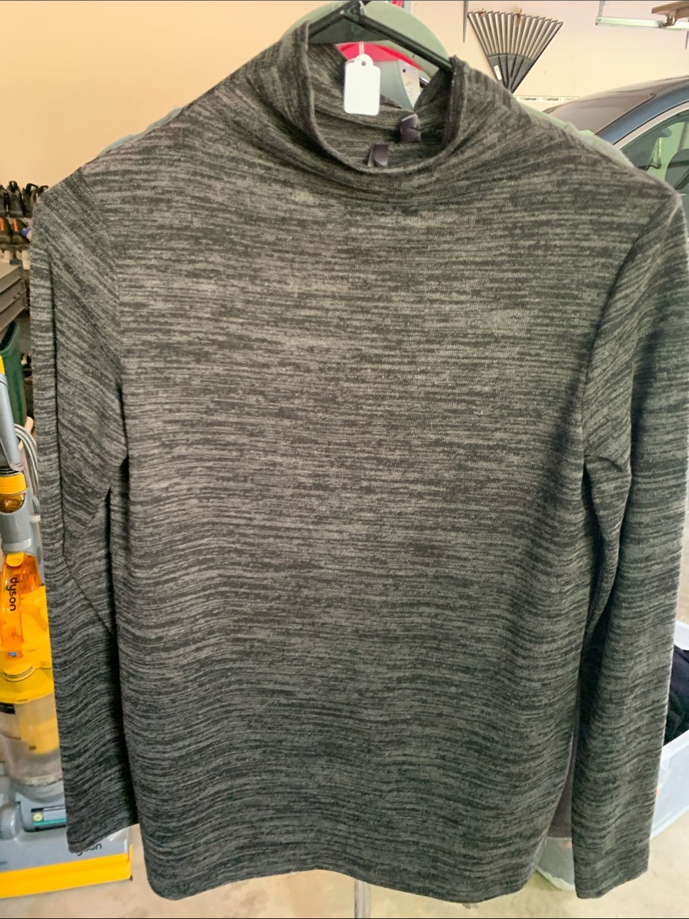 Women's Gray Long Sleeve Mock Neck Top